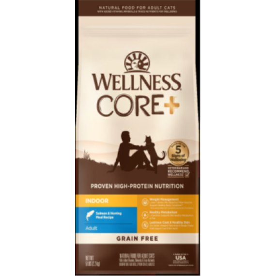 Wellness Core 無穀物 室內 (三文魚+鯡魚) 貓糧 (藍邊) 11磅 