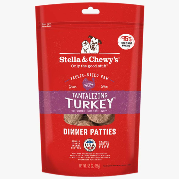 Stella & Chewy's Dinner Patties 凍乾狗糧脫水肉餅 - 火雞誘惑 (火雞肉配方) 5.5oz