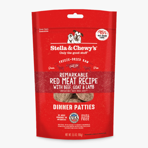 Stella & Chewy's Dinner Patties 凍乾狗糧脫水肉餅 - 非凡紅肉 (牛肉、山羊及羊肉配方) 5.5oz