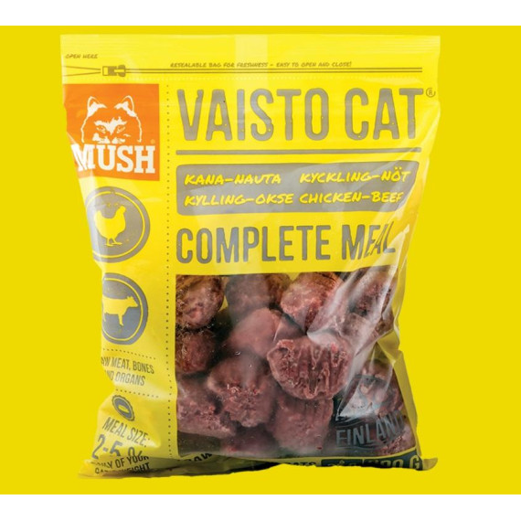 MUSH VAISTO 急凍貓糧 - 雞 + 牛 800g X 8包 (原箱) [須全單入數]