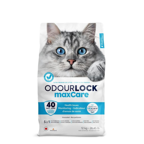 加拿大 Intersand Odourlock Maxcare 體檢貓砂 12kg (白晶)