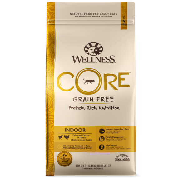 Wellness Core+ 無穀物 室內 (無魚) 配方 貓糧 11磅 (升級配方)